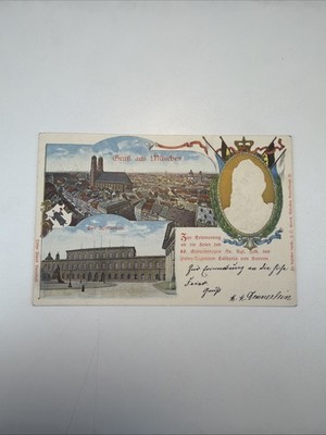 München - 80er Geburtstag Prinz Regent Luitpold von Bayern - Litho - Privatganzs