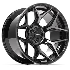 Set 4 4play 4p06 22x12 Gloss Black Wheels Fit 6 Lug Ram Jeep Chevy Gmc Ford