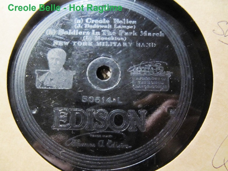 1918 Cake Walk RAGTIME Creole Belles New York MILITARY BAND Edison Disc 50514.