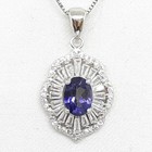 World Class 2.40ctw TZ.Topaz & White Sapphire Baguette 925 Silver Pendant — photo 1