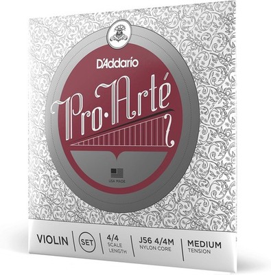 D'Addario J56 4/4M Pro-Arte Nylon Violin Strings Medium