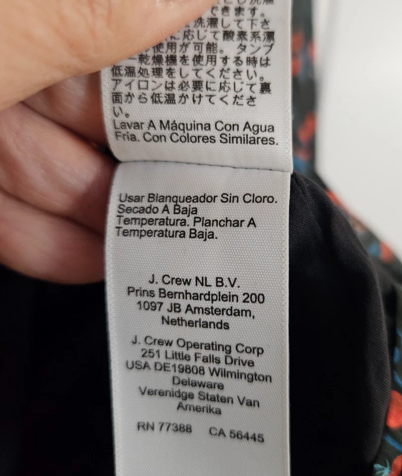 J. Crew Chiffon Shirred Waist Liberty Tana Lawn Strawberry Fields Top Sz 0 Sz - Image 4 of 4