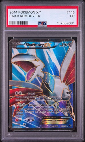 2014 POKEMON XY Base Set 145/146 FULL ART/SKARMORY EX - PSA 1