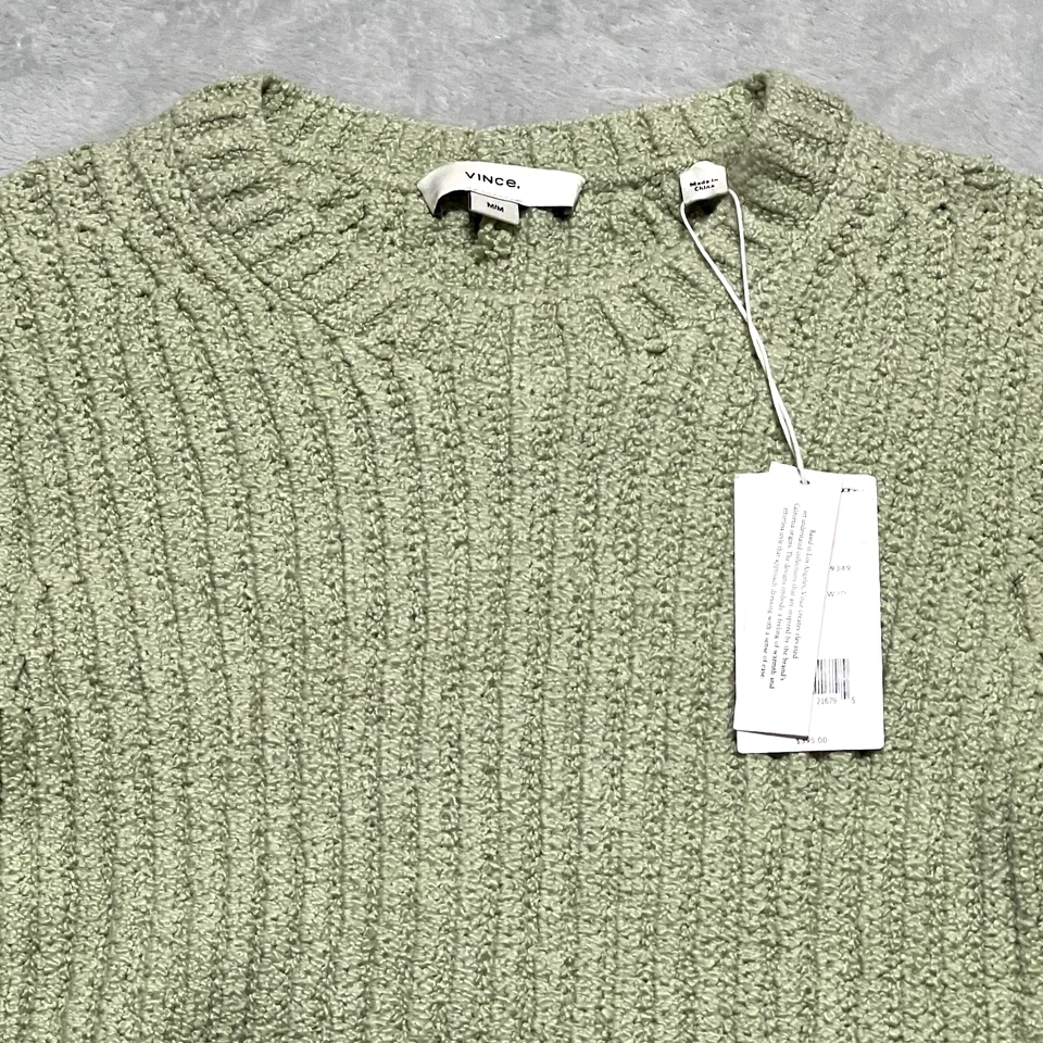 Suéter Vince Texturizado Acanalado Mujer Talla Mediana Verde Mezcla de Algodón Pullover Nuevo con Etiquetas Foto 2 de 4