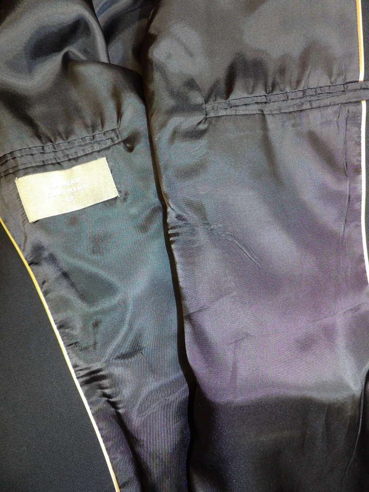 Blazer Hombre Abrigo Deportivo Chaqueta 46L Haggar Negro Mezcla Lana S-#78 Foto 4 de 4