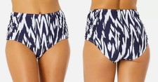 Anne Cole Limited Edition Women's High Waist Bikini Bottoms, Navy Blue, XXL