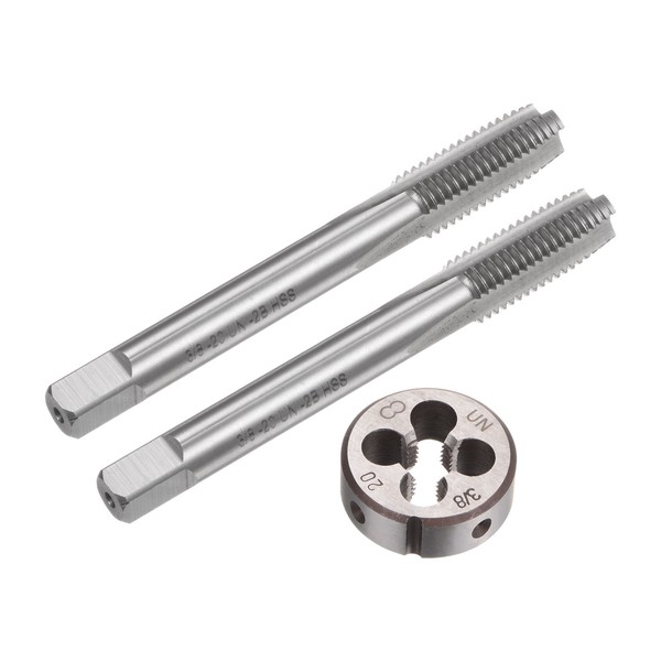 3-Teiliges Gewindebohrer- Und Schneideisen-Set,3/8-20 Unf-image