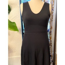 Title Nine Dream Dress, Large, V-Neck, Black, Fit & Flare Dress Travel Hiking