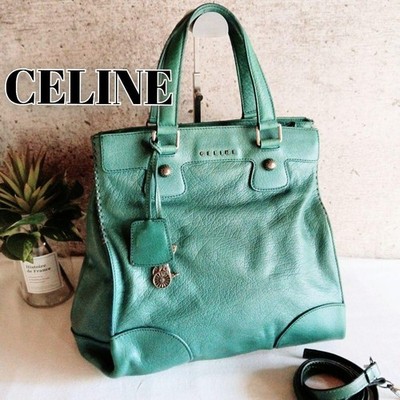 Celine Orlov 2-Way Leather Handbag Vintage Brown Classic Used