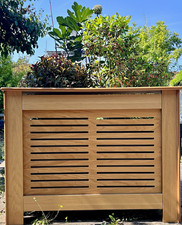Wooden Rectangular Radiator Cover — Modern Slatted Design — Excellent Condition