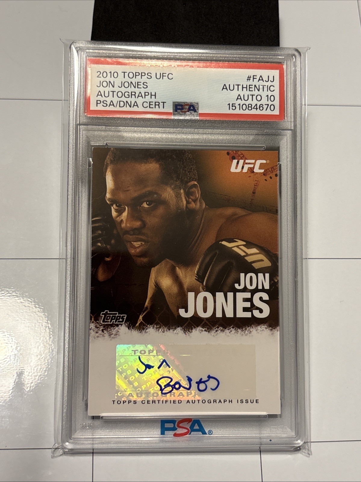 Jon Jones 2010 Topps UFC   PSA AUTHENTIC … PSA 10 AUTO CARD