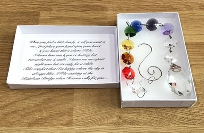 Haustier Denkmal Verlust Sonnenfänger In Erinnerung Regenbogen  Brücke Gedicht Freund Geschenk 