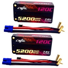 2S Shorty Lipo Battery 5200mAh High Voltage 7.6V 7.6V 5200mah 120c EC3 lipo 2
