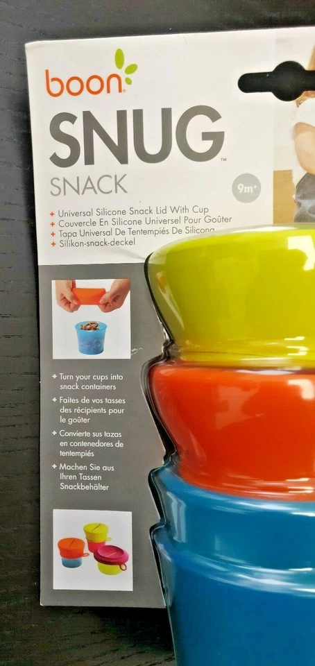 Boon Snack SNUG, Verde 2 Contenedores Apilables y Tapas Tazas de Snack para Bebé Sin BPA Foto 4 de 4