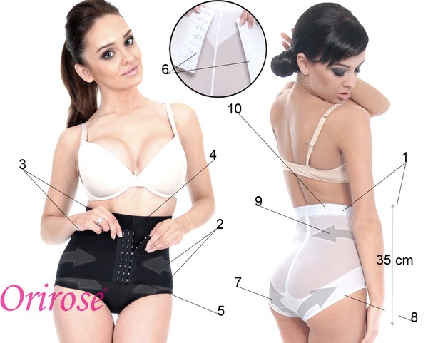 Panty OriRose Push Up Magic Slim Control Modelado Postnatal Adelgazante Desnudo Negro