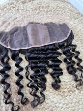 12A 14INCHES PERUVIAN 13X4 DEEP CURLS SILK BASE TOP FRONTAL EAR TO EAR 90g 1B 