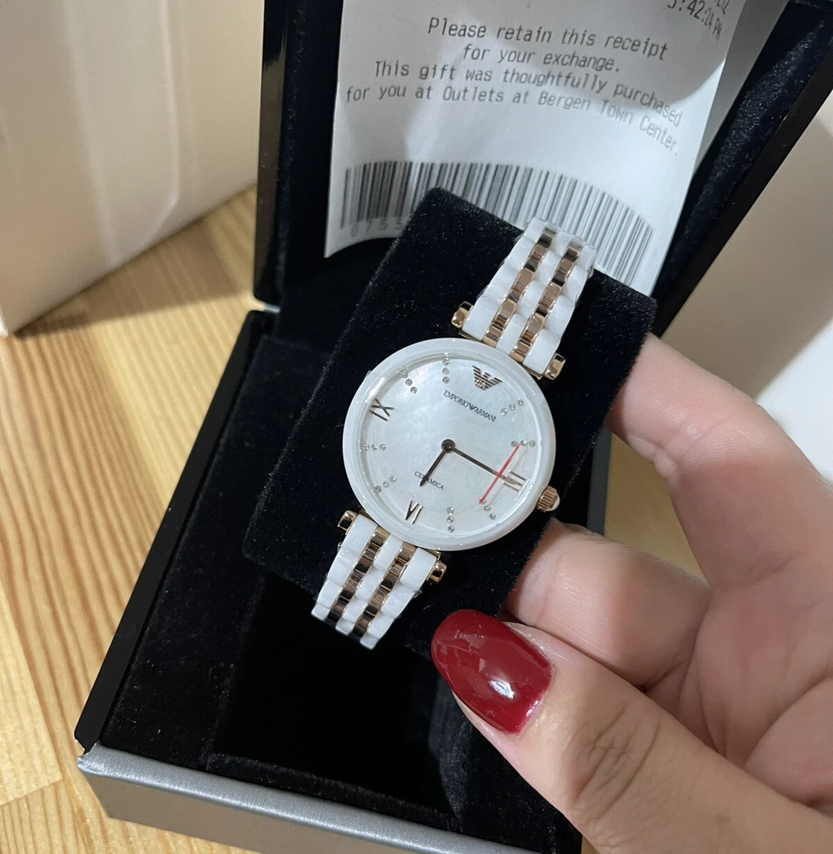 Armani watches white color new arrivals