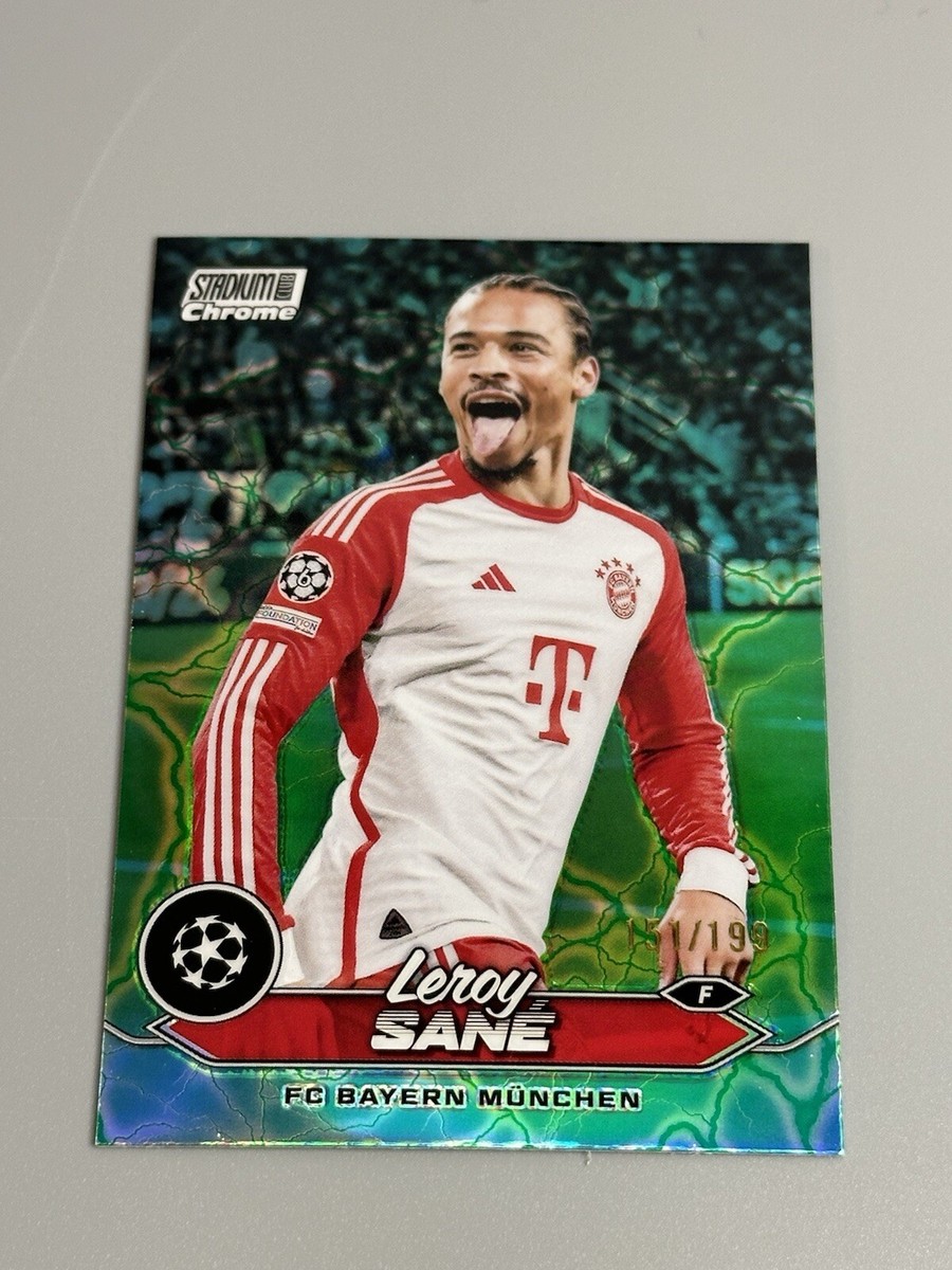 Leroy Sane 2023-24 Stadium Club Chrome /199 Aqua/Green Charge #59