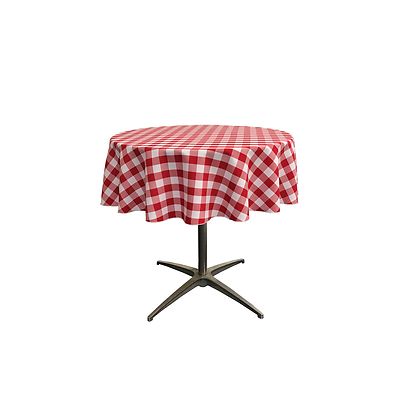 LA Linen Polyester Gingham Checkered 51-Inch Round Tablecloth.