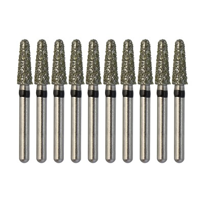 10 Dental Diamond Bur 856/024SC FG Drill High Speed Burr Super Coarse Grit Black
