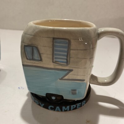 BigMouth Inc Happy Camper RV Mug Holds 16 oz Ceramic Cup Coffee/Tea Ex GD