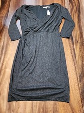 Ann Taylor Loft Womens Dark Gray Wrap Dress Small NWT