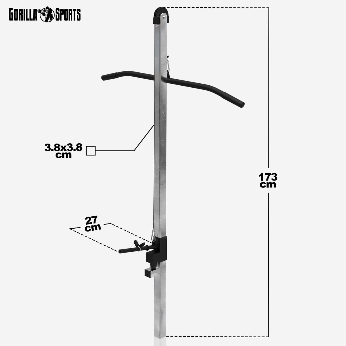 GORILLA SPORTS® Latzug Maschine Latzugstation Latzugturm Seilzug