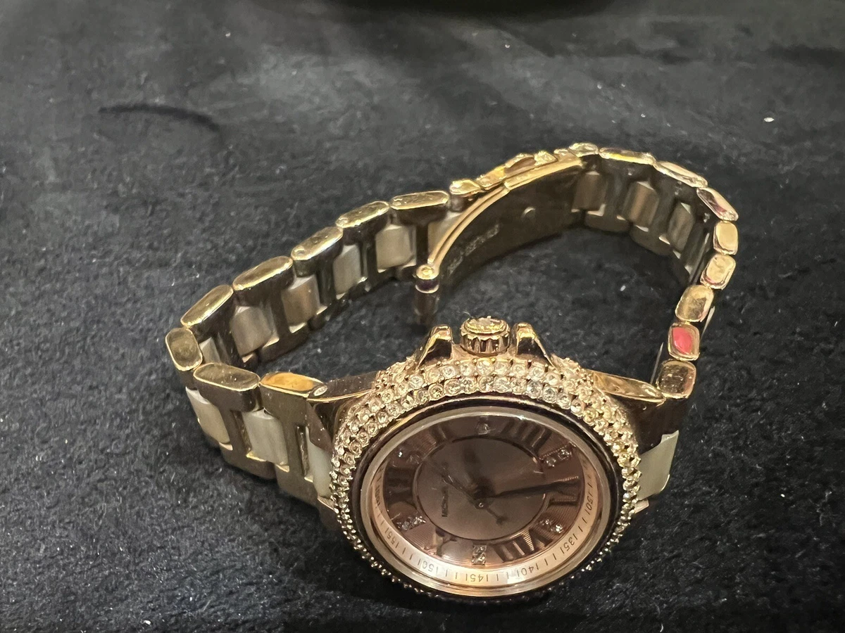 Ladies white ceramic michael kors watch sale