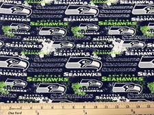 NFL SEATTLE SEAHAWKS football Distressed, HALF yard 18 x44 100 Cotton Fabric