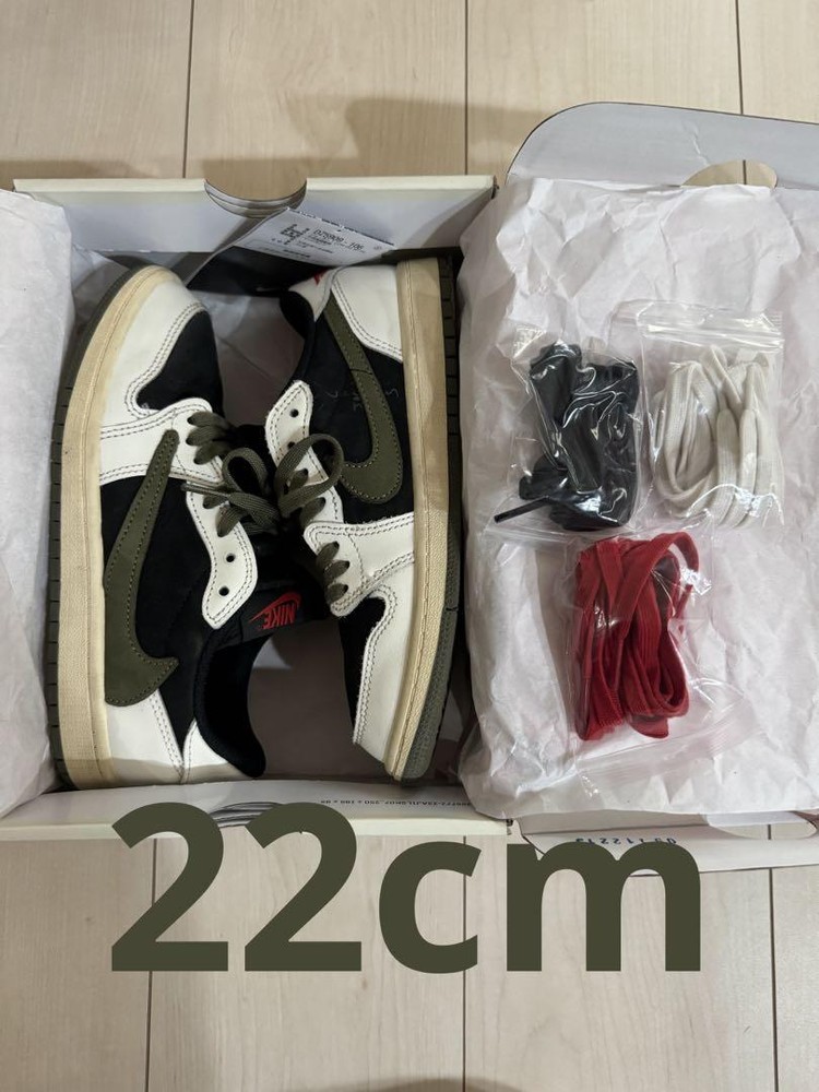 Travis Scott x Nike PS Air Jordan 1 Low OG Medium Olive Men's Sneakers Size US5