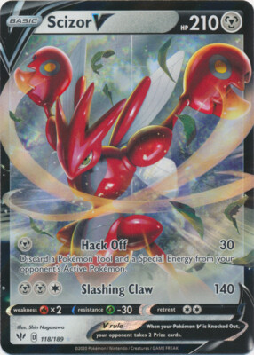 Scizor V - 118/189 Ultra Rare Darkness Ablaze NM Pokemon TCG