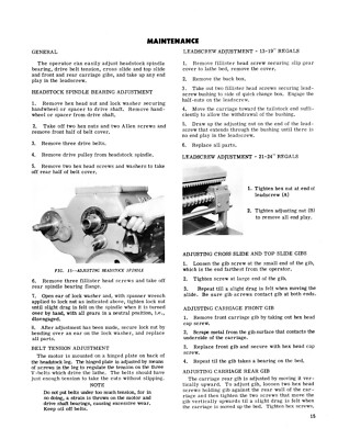 LeBLOND Regal Lathe Manual - Covers 13", 15", 17" & 19" Models (Reproduction)
