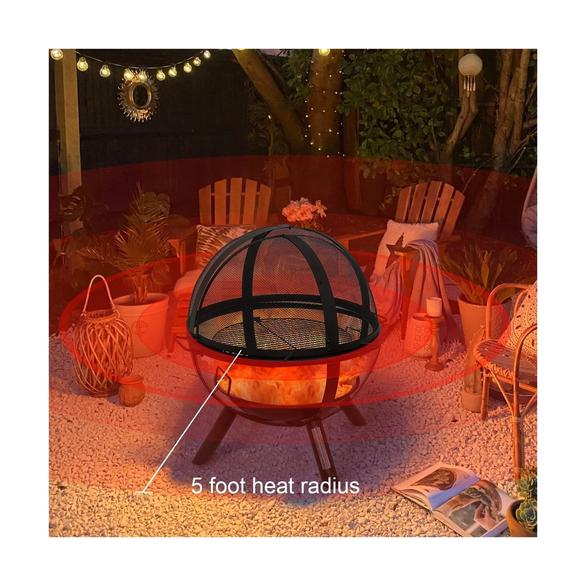 Ball O Fire Fire Pit LANDMANN Feuerkorb Ball Of Fire 90x86x80cm, Inkl