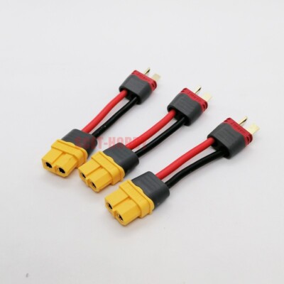 3pcs Amass Female XT60 toMale T Plug 12AWG 3CM Wire Cable for  QuicRun ESC Motor