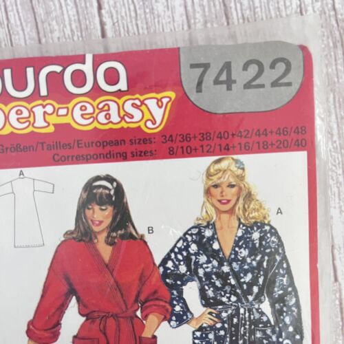 BURDA Pattern 7422 Ladies Women's Night Bath Robe Pyjamas Pajamas New Uncut - Picture 2 of 8