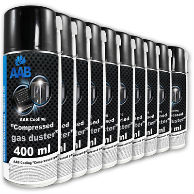 10 X AABCOOLING DRUCKLUFTSPRAY 400 ml AIR DUSTER REINIGUNG DRUCKLUFTREINI GER