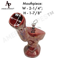INHALE® 9-1/4" RED CERAMIC HOOKAH WATER PIPE WITH A PULL STEM MADE IN THE USA