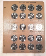 💥 1998-2025  P&D JFK HALF DOLLAR SET IN A DANSCO ALB WITH BONUS 1964 SILVER JFK