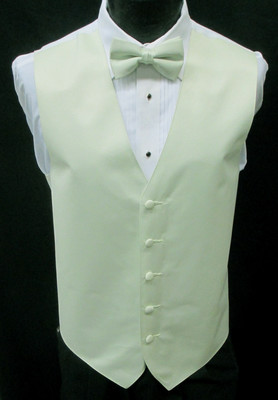New Men's Light Green Tuxedo Vest \u0026 Tie 