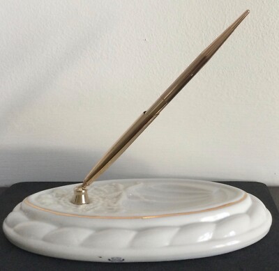 Belleek Maritime Schreibtischgarnitur vergoldet - 1953 - verpackt