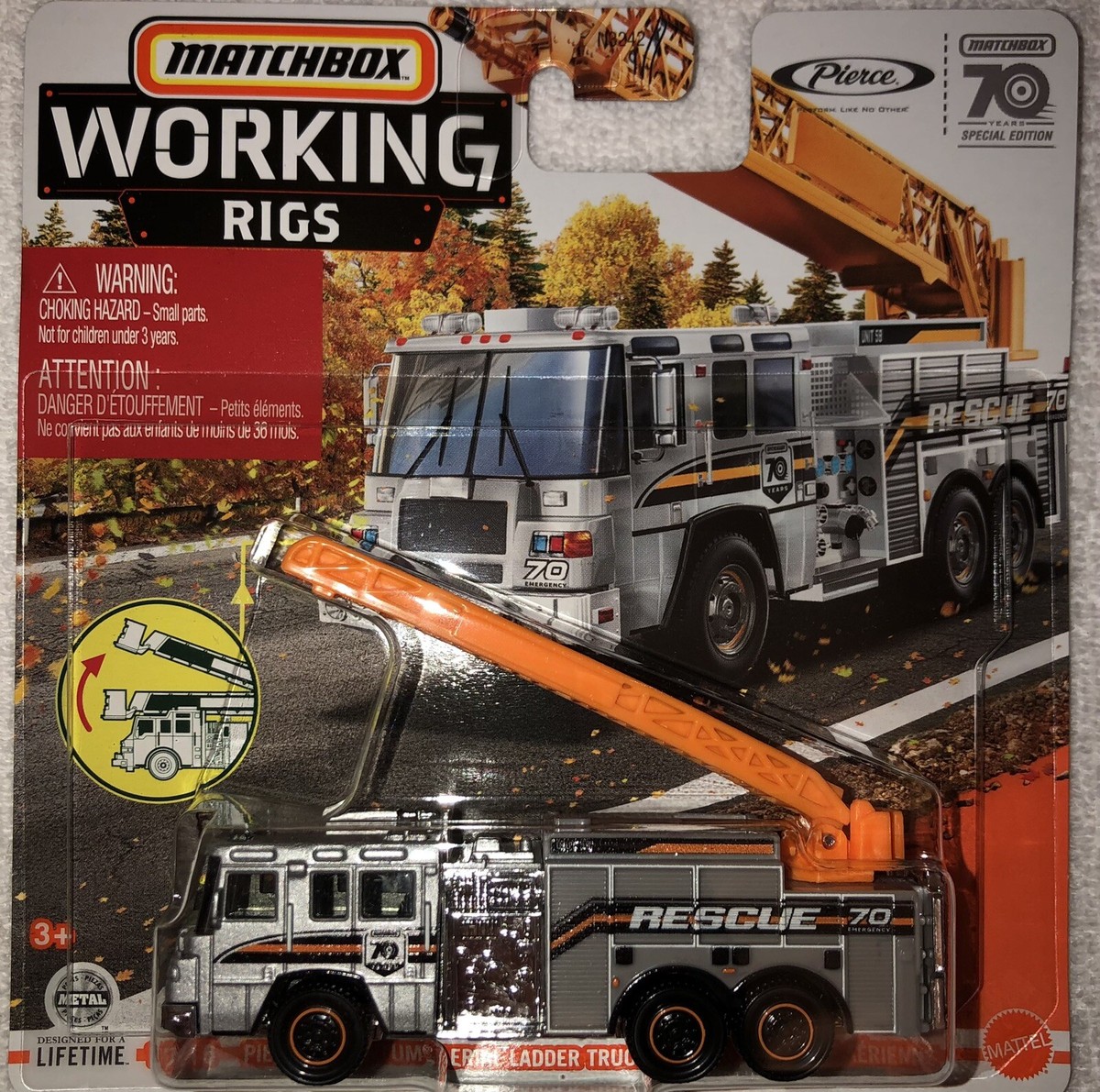 Matchbox Working Rigs Pierce Quantum Aerial Ladder Truck #10/16