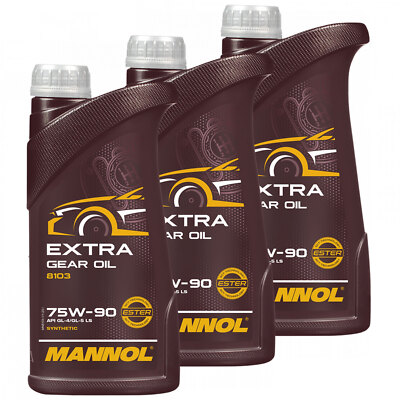 Motorrad 3x 1 Liter MANNOL Schalt Getriebeöl Extra 75W-90 API GL 4 Oel Öl