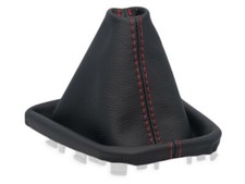 SCHALTMANSCHETTE FUR SEAT ARONA 2017-2025 SCHALTSACK LEDER SCHWARZ NAHT ROT