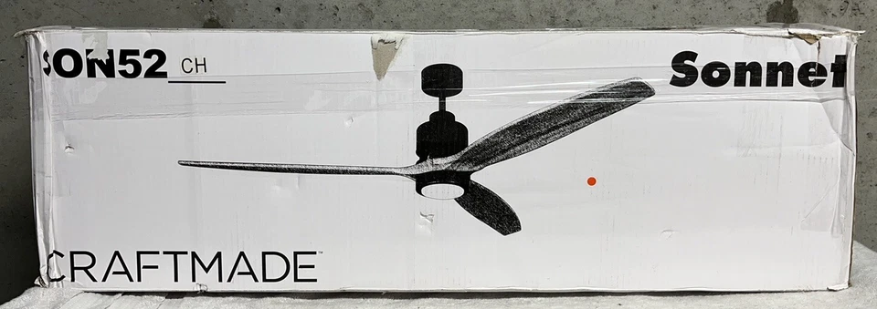 Craftmade 52" SON52CH Sonnet Chrome-Black DC Motor Remote LED Light Ceiling Fan - Image 2 of 4