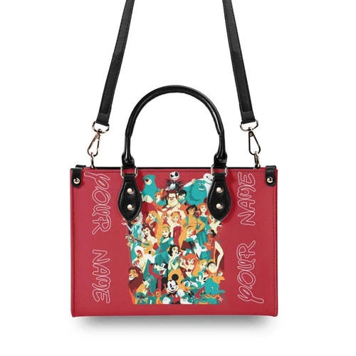 Personalized Disney Family  New Version Luxury Women PU Leather Handbag, Gift