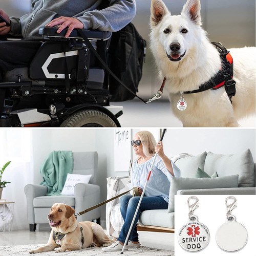 2pc set Service Dog Tags Therapy Dog ID Sturdy clasp Quick clip on/off Fast Ship - Picture 5 of 5