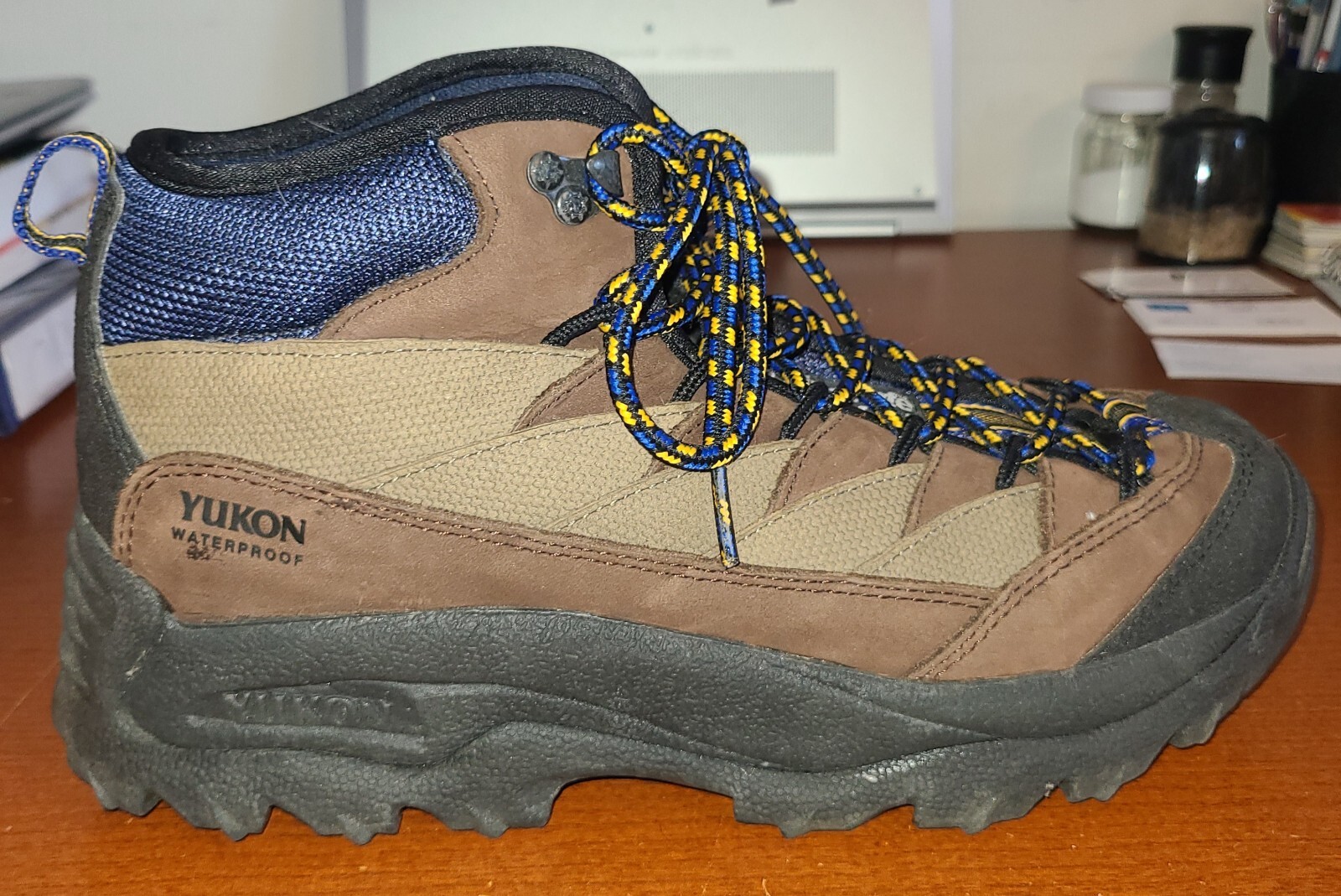 Yukon Rush Men's Brown Lace-Up Hiking Boots Size 8.5M Trail Ready