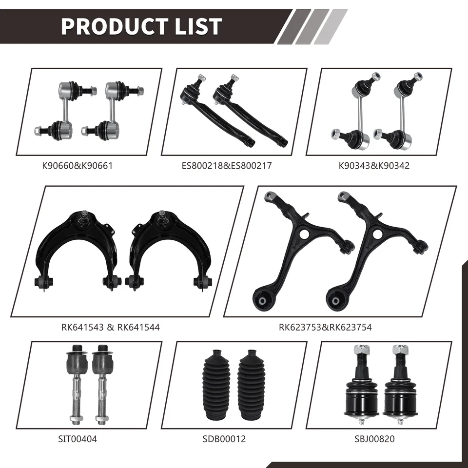 Juego de brazo de control inferior delantero 16 piezas para Acura TL 2004 2005 2006 Foto 3 de 4