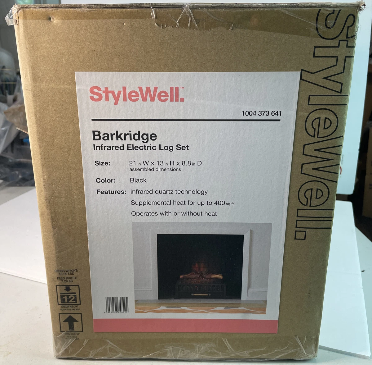 Stylewell Barkridge 21u0026#034; In. Infrared Electric Log Set Heater New | eBay