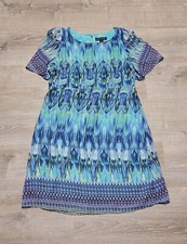 Danillo Boutique Women's Teal Pastal  Short Sleeve Dress Size 14